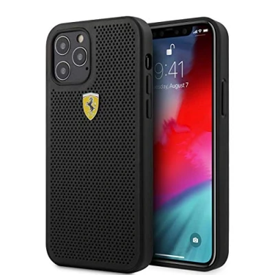Abbildung von Ferrari Hülle Hard Case PU für Apple iPhone 12 Pro Max schwarz