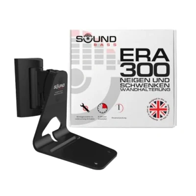 Abbildung von ERA300 Wandhalterung, neig und schwenkbar, kompatibel mit Sonos ERA 300, mühelose Installation, inklusive Montageset (Schwarz, Einzel)