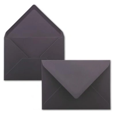 Abbildung von 50 Brief Umschläge Aubergine DIN C6 114 x 162 mm Kuverts mit Nassklebung ohne Fenster für Gruß Karten &amp; Einladungen FarbenFroh by GUSTAV NEUSER