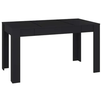 Abbildung von vidaXL Esstisch mit simplen Linien Küchentisch Esszimmertisch Speisetisch Tisch Esszimmer Küche Esszimmermöbel Schwarz 140x74,5x76cm Holzwerkstoff