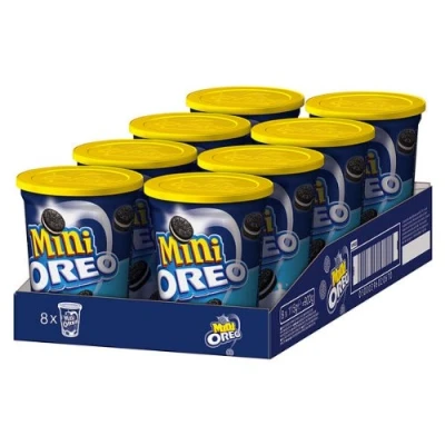 Abbildung von MINI OREO Biscotti al cacao ripieni di crema alla vaniglia Kekse Kakaokekse gefüllt mit Vanillecreme Cup Biscuits 115g
