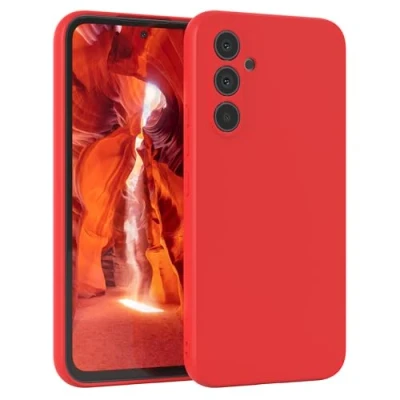 Abbildung von EAZY Case Silikonhülle für Samsung Galaxy A54 Hülle Silikon Rot weich stoßfeste Handyhülle Schutzhülle mit Kameraschutz Dünn Premium Schutz Cover TPU Phone Bumper in