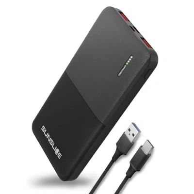 Abbildung von Sunslice Gravity 10 Externe Handyakku 10000 mAh, 1x USB C (in &amp; Out), 2X A Anschlüsse (Out), 18W Ultra Fast Power für alle Smartphones