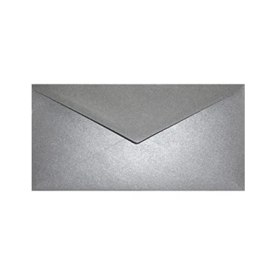 Abbildung von Netuno 25 Briefumschläge Perlmutt Dunkel Grau DIN lang 110x 220 mm 120g Aster Metallic Grey lange Briefhüllen elegant Glanz Umschläge DL Kuverts für Einladungskarten Grußkarten