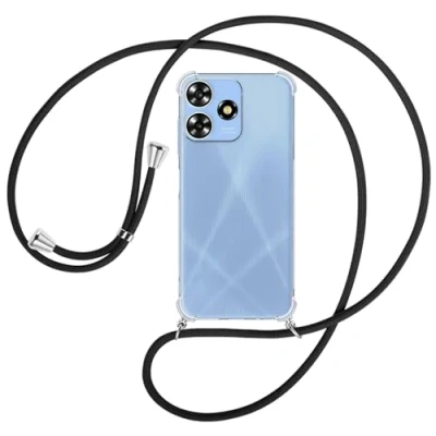 Abbildung von mtb more energy® Handykette kompatibel mit ZTE Blade A73 4G schwarz Smartphone Hülle zum Umhängen Anti Shock Full TPU Case