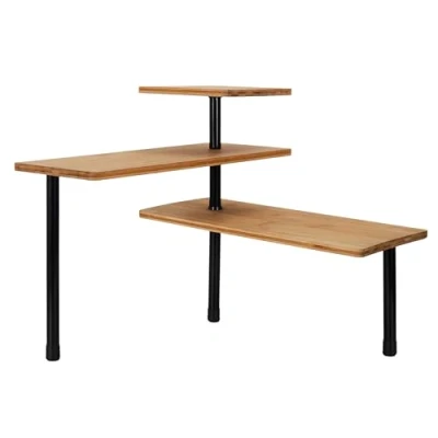 Abbildung von Totally Addict KB5843 Estantería Angular Modular (3 Niveles, bambú, Metal y Polipropileno, 43 x 38 cm), Color marrón, Braun
