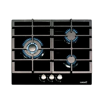 Abbildung von LCI 6021 WH Gasherd mit Butangas und 3 Gaskochfeldern 1 Dreifache Krone Geeignet für das Kochen Erdgas 59 cm Breite Gesamtleistung 6,25 kW Brenner Grills Gas aus Eisen Cata