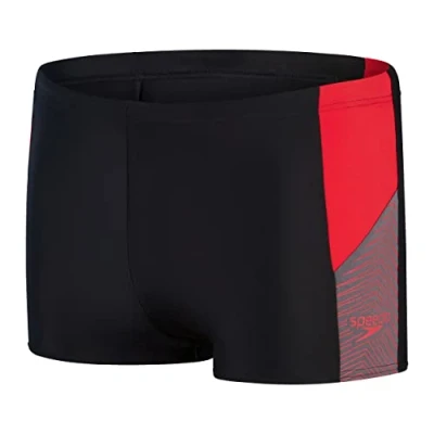 Abbildung von Speedo Herren Dive I Aquashort, Schwarz/Fed Rot/Dove Grau, 1