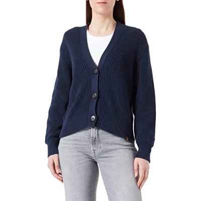 Abbildung von camel active BOXY Strickjacke, Damen, Größe: Small, Night blue
