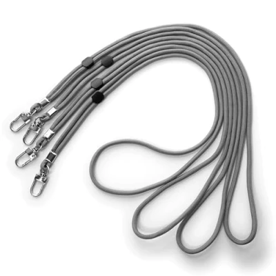 Abbildung von trage.band® langes verstellbares Trageband/Umhängeband mit Karabinerhaken, 4 St. grau