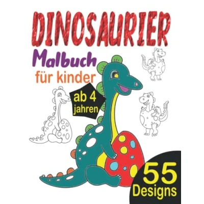 Abbildung von Dinosaurier Malbuch für Kinder ab 4 Jahren: Das große malbuch: 55 Zeichnungen von , Dinomalbuch Kinder, Riesenmalbuch ... jahre,