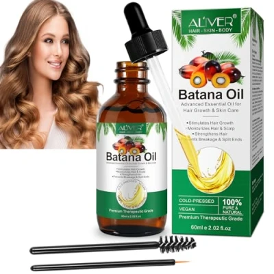 Abbildung von JCZQDRPC batana öl für Haare, 60 ml Hair Oil Haarwachstum &amp; Hautpflege, 100% reines ätherisches Augenbrauen und Wimpern