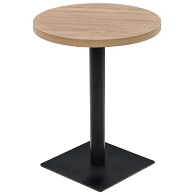 Abbildung von vidaXL Esstisch Bistrotisch MDF und Stahl Rund 60 x 75 cm Eichenoptik (1 St)
