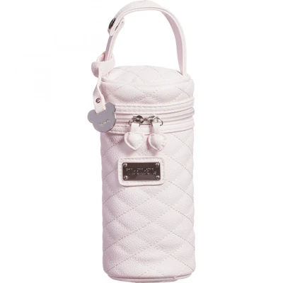 Abbildung von Baby Flaschenhalter Nanan Pink Gestepptes Öko Leder