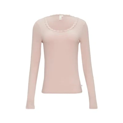 Abbildung von QS Langarmshirt, Damen, Größe: XL, Perlmuttrosa