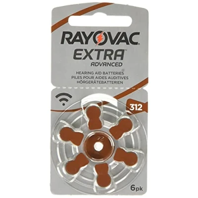 Abbildung von Rayovac Extra Advanced Zink Luft Hörgerätebatterie (in der Größe 312er Frustfrei Pack, mit 60 Batterien, geeignet für Hörgeräte Hörhilfen Hörverstärker) braun