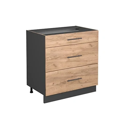 Abbildung von Vicco Unterschrank Fame Line Goldkraft Eiche/Anthrazit, 80cm, ohne Arbeitsplatte