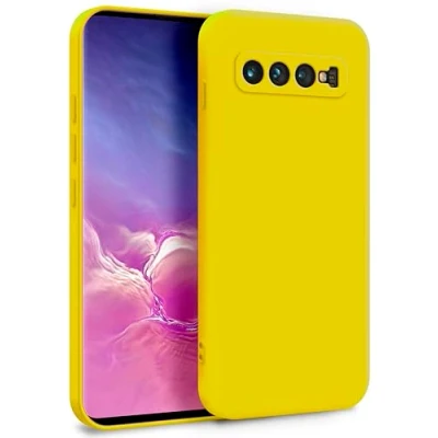 Abbildung von MyGadget Hülle für Samsung Galaxy S10 Plus Zweilagige Handyhülle mit Kameraschutz Cover Innenfutter &amp; Silikon außen Gelb