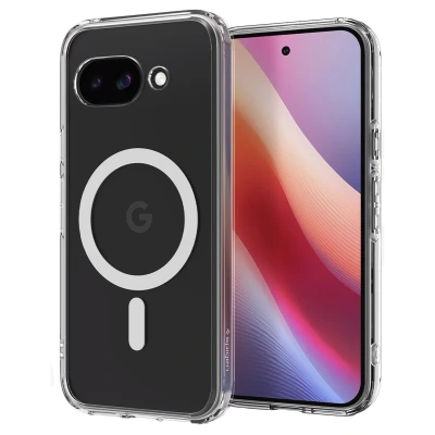 Abbildung von Spigen Ultra Hybrid MagFit Hülle für Google Pixel 9a, Kompatibel mit MagSafe Clear White