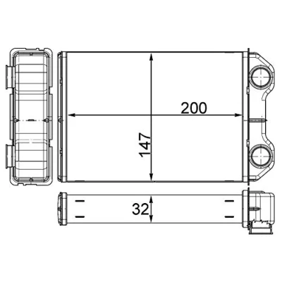 Abbildung von MAHLE ORIGINAL AH 251 000S Wärmetauscher MINI: Schrägheck, Cabrio