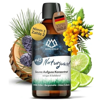 Abbildung von NORDHOLZ® Saunaaufguss [54 Sorten 15ml, 100ml, 250ml] Sauna Aufgussmittel für intensive &amp; erholsame Zubehör (#45 Naturjuwel, 100ml)