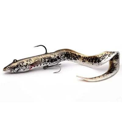Abbildung von Savage Gear 4D Real Eel Shad Olive/Pearl Php 20cm (38g) Gummifisch