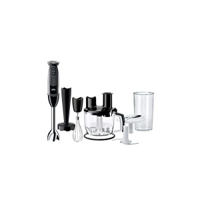 Abbildung von Braun Stabmixer &quot;MQ 5277BK MultiQuick 5 Vario&quot;, 1000 W, mit Schneebesen, Küchenmaschine, Gemüsestampfer und 600 ml Mixbecher