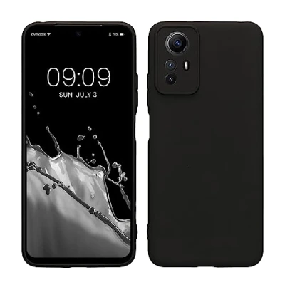 Abbildung von kwmobile Handyhülle kompatibel mit Xiaomi Redmi Note 12S Hülle Handy Case aus weichem Silikon in Schwarz matt