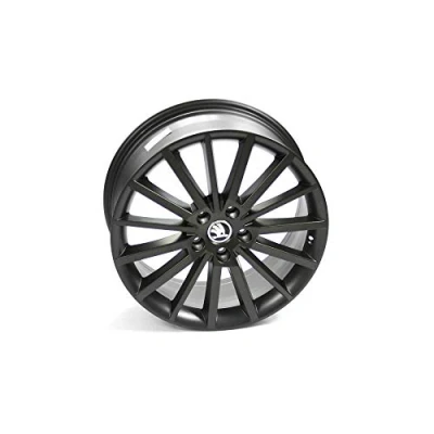 Abbildung von Skoda 5E0071498ZG6 Aluminiumfelge TURINI 18 Zoll Tuning Sport Felge 7,5JX18 ET51 5x112 Leichtmetallfelge, schwarz matt, Mittel