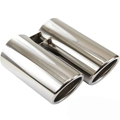 Abbildung von Recambo Auspuffblende Endrohr EDELSTAHL Chrom Duplex kompatibel für BMW 3ER E90 E91 E92 E93 Massiv Endrohrblende Auspuff Blende Plug&amp;Play UNIVERSAL