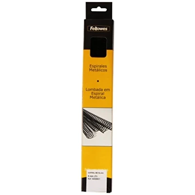 Abbildung von Fellowes Metallspiralen für Bindemaschine, 5:1, 59 Löcher, Schwarz, 25 Stück 6 mm schwarz