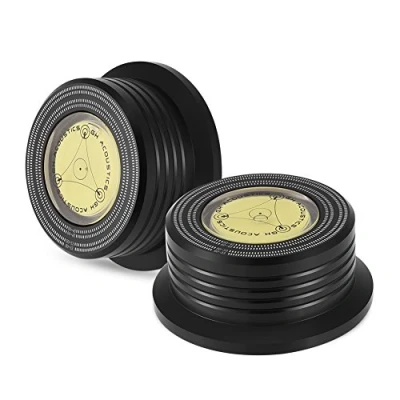 Abbildung von ASHATA Plattenspieler Disc Record Gewicht, 50/60Hz Wasserwaage Schallplatten Plattenstabilizer,LP Rekord Stabilisator Clamp Plattenklemme Schallplattenauflagegewicht 2