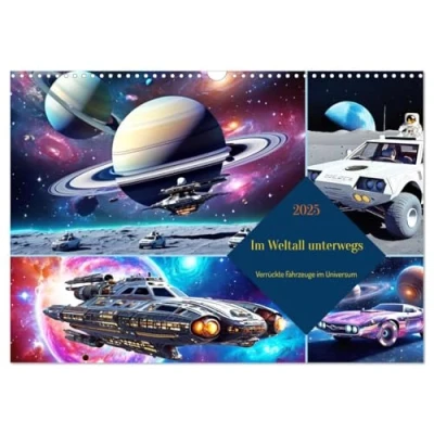 Abbildung von im Weltall unterwegs Verrückte Fahrzeuge Universum (Wandkalender 2025 DIN A3 quer), CALVENDO Monatskalender