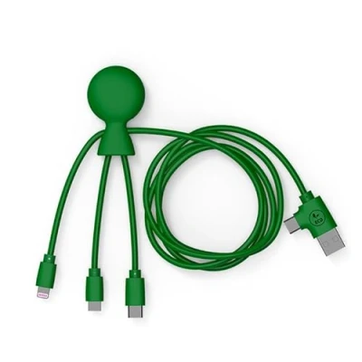 Abbildung von Xoopar Mr Bio Multi USB Kabel Lang 1m Krakenförmig Grün Universelles Ladegerät Aus Recyceltem Kunststoff USB, C, Lightning, Micro Smartphone Stecker Universal