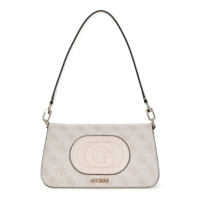 Abbildung von GUESS Eco Mietta Flap Shoulder Bag Dove Logo/Stone