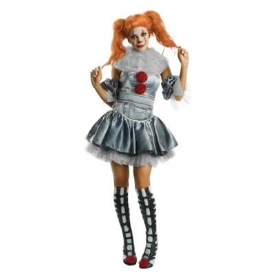 Abbildung von Metamorph Kostüm Pennywise 2019 für Frauen, Offizielles Stephen King &#039;Es&#039; Horrorclown Frauen