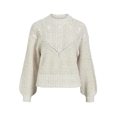 Abbildung von Object Objnova Stella Cable Strickpullover, Damen, Größe: Large, Humus