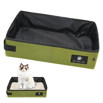 Abbildung von SPORWAY Katzenklo für Reisen Tragbare: Katzentoilette Faltbares Wasserdicht und Atmungsaktiv, Cat Litter Box Auto Camping (45 * 35 12,5cm)