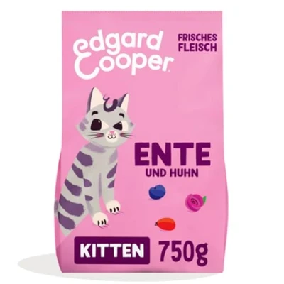 Abbildung von Edgard &amp; Cooper Kitten Trockenfutter, (Ente Huhn, 750g), Katzenfutter trocken Junior Katzen, ohne Zucker und getreidefrei, sterilisierte Katzen aktive