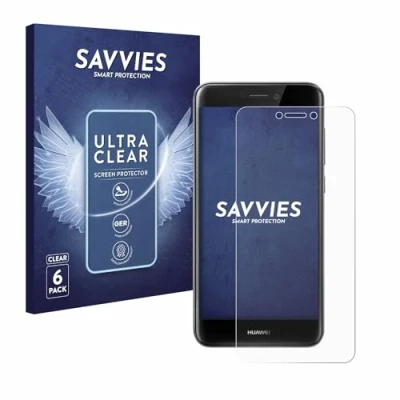 Abbildung von Savvies 6 Stück Schutzfolie für Huawei P8 Lite 2017 Displayschutz Folie Ultra Transparent