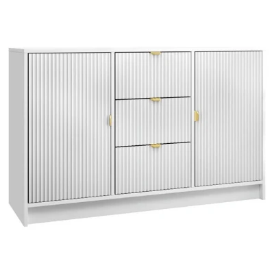 Abbildung von MIRJAN24 Kommode Tireno 2D3SZ (mit zwei Drehtüren und drei Schubladen), Aluminiumgriff in der Farbe Gold