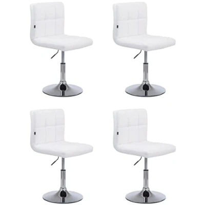 Abbildung von CLP 4er Set Drehstühle Palma V2 Mit Hochwertiger Polsterung Und Kunstlederbezug I Drehbare Höhenverstellbare Esszimmerstühle, Farbe:weiß