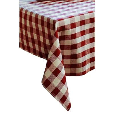 Abbildung von texpot Tischdecke 100 x 140 cm Rubin weiß kariert aus Baumwolle 2 Karo