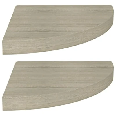 Abbildung von vidaXL 2X Eckregal Schweberegal Wandregal Bücherregal CD DVD Regal Wandboard Hängeregal Wand Dekoregal Freischwebend Eichefarben 35x35x3,8cm MDF