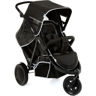 Abbildung von Hauck Geschwisterwagen Freerider black, mit schwenk und feststellbarem Vorderrad