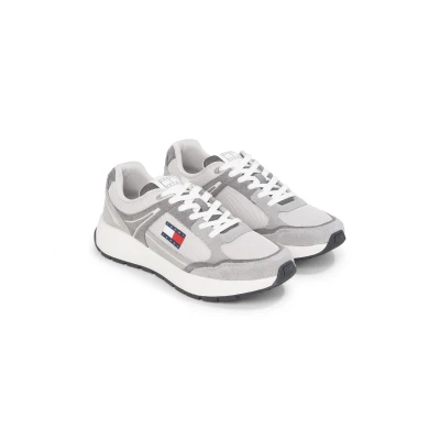 Abbildung von Tommy Jeans Keilsneaker &quot;TJM RUNNER MIX MATERIAL&quot;, Keilabsatz, Freizeitschuh, Halbschuh, Schnürschuh mit Logoflagge