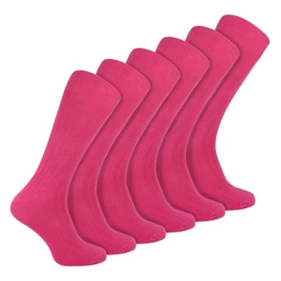 Abbildung von Sock Snob 6er Pack Herren Socken Gerippt Baumwolle Atmungsaktiv mit Komfortbund (39 45, Fuchsia)