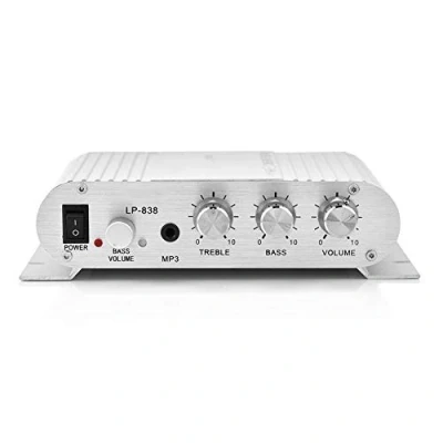 Abbildung von Tosuny HiFi 2.1 Stereo Audioverstärker Empfänger Car Home Audio Leistungsverstärker, kompatibel mit Mobiltelefonen, DVD Playern, Computern, MP3/MP4(Silber)