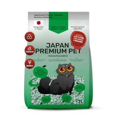 Abbildung von Japan Premium Pet Katzenstreu Klumpend, Klumpstreu für Katzen, 100% pflanzliche Katzen mit maximaler Saugkraft, Holzstreu, Zypresse (Mountain Forest Fragrance), 7l.(Cypress Katzenstreu)