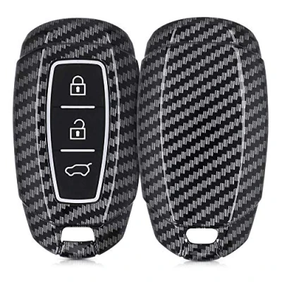 Abbildung von kwmobile Autoschlüssel Hülle kompatibel mit Hyundai 3 Tasten Keyless Go Hardcover Schutzhülle Schlüsselhülle Cover Carbon Schwarz